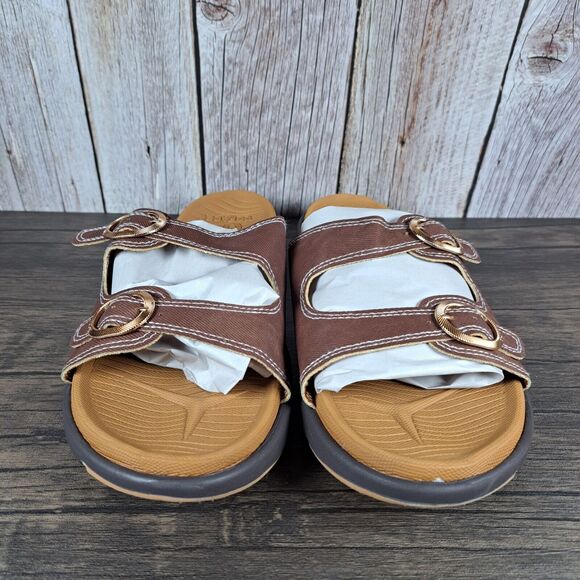 COFACE Dual Strap Orthotic Slides Sandals Women's Sz 11 Brown (VGC) - Picture 2 of 7